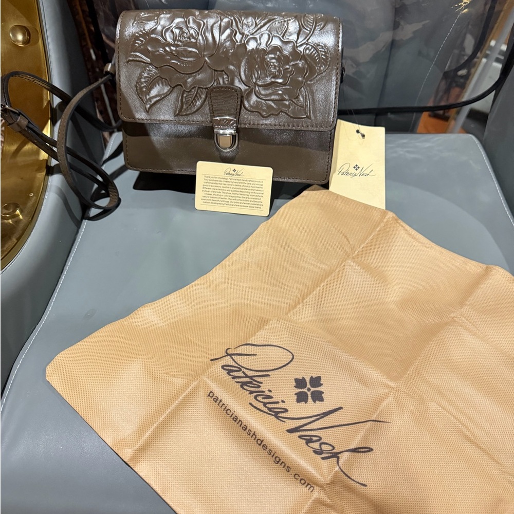 NWT Patric Nash Olive Green Leather Crossbody Bag